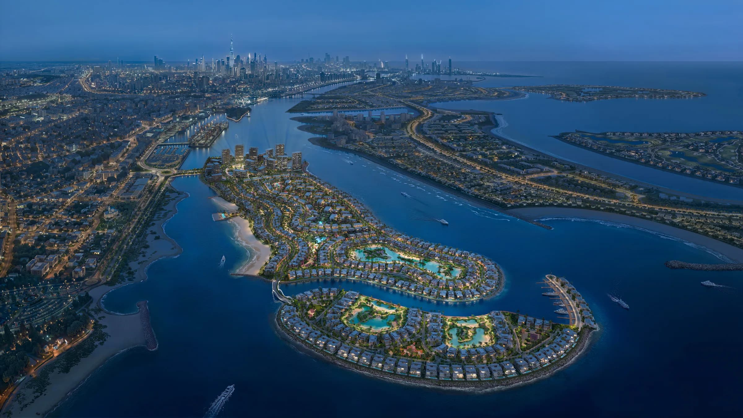 Aerial location overview of Dubai Islands at Bay Estate, Island E, Dubai Islands by Nakheel