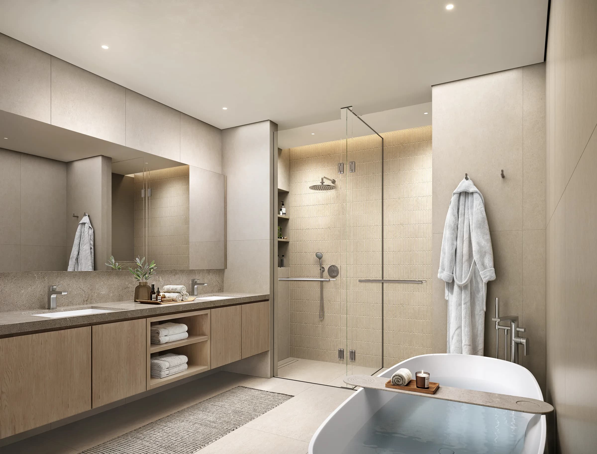 Townhouse master bathroom at Bay Estate, Island E, Dubai Islands by Nakheel
